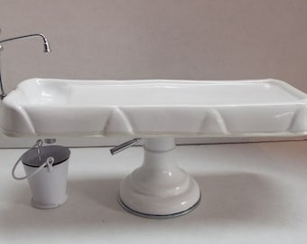 Dollhouse miniature handcrafted Medical Mortician Morgue table 1/12th scale