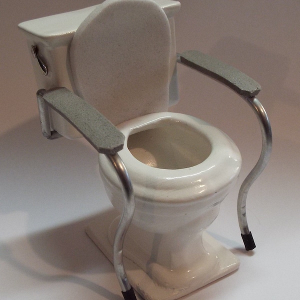 Dollhouse miniature handcrafted Medical Toilet handicap geriatrics 1/12th scale