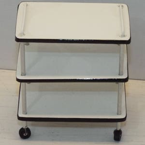 Doll miniature handcrafted Medical cart NEW white and black 1/12th scale 1920s