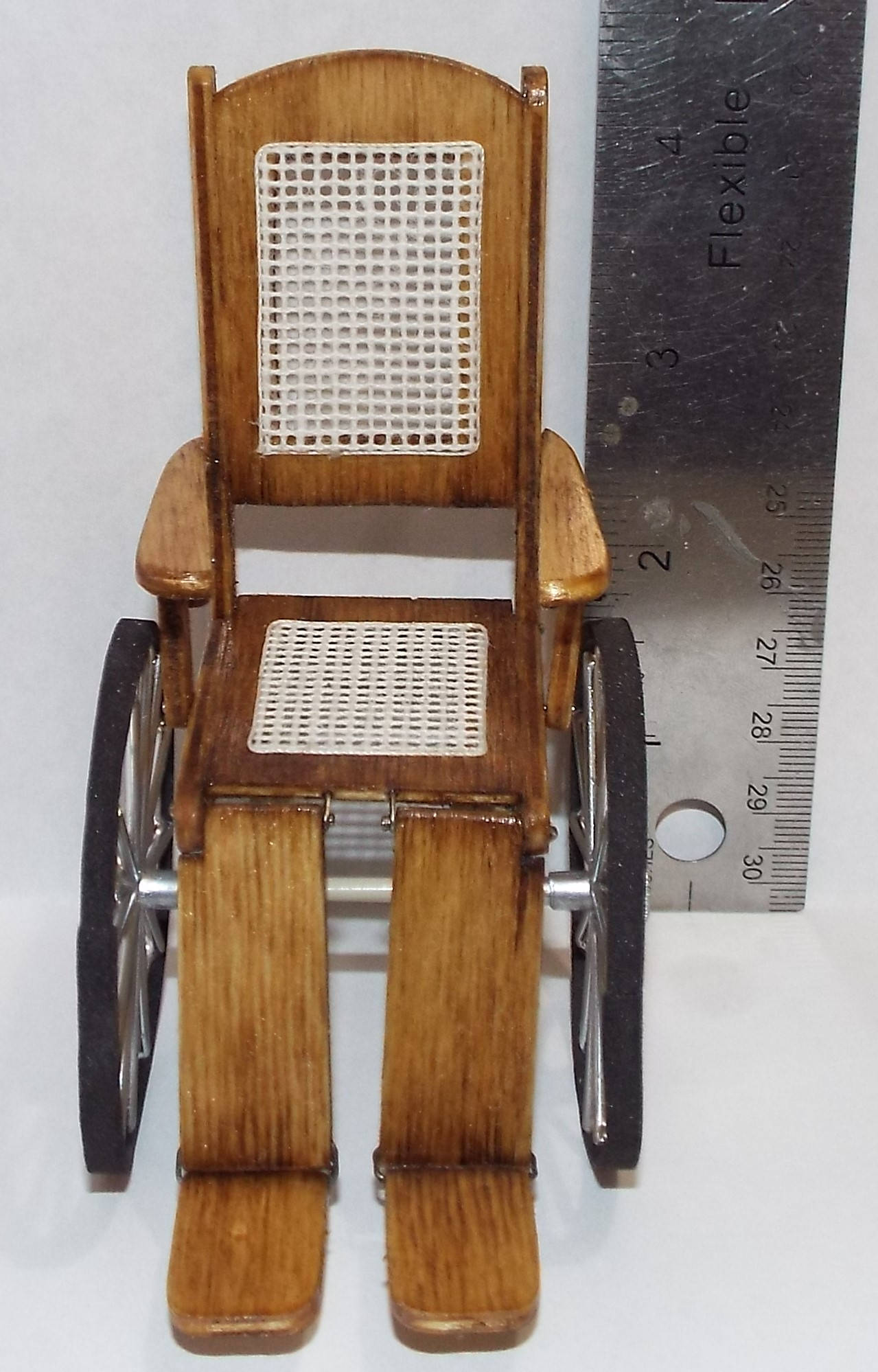 Dollhouse miniature handcrafted Medical Wheelchair black 1/12th scale