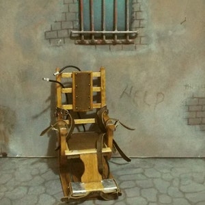Dollhouse miniature handcrafted Electric chair