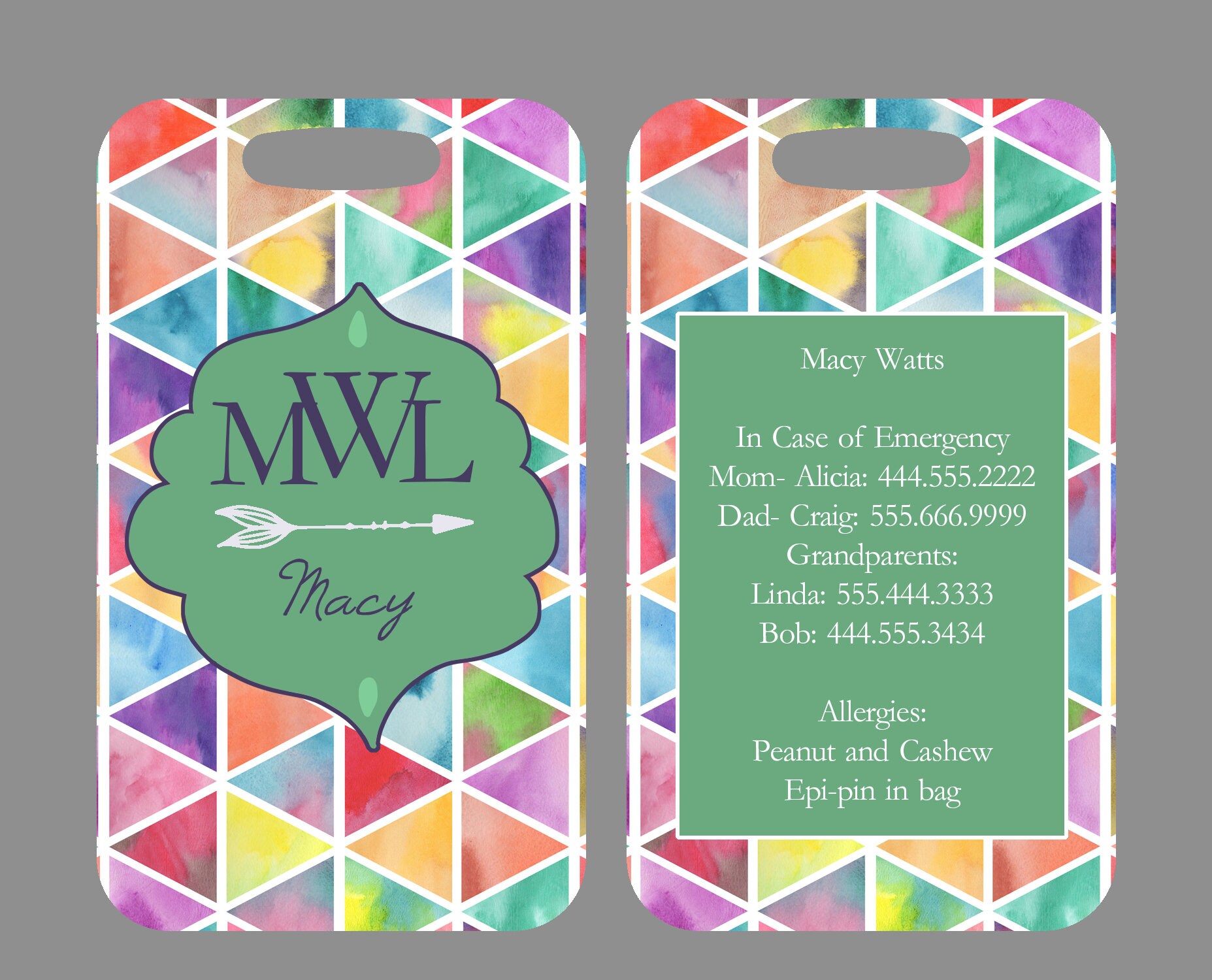 Personalized Luggage Or Bag Stained Glass Etsy