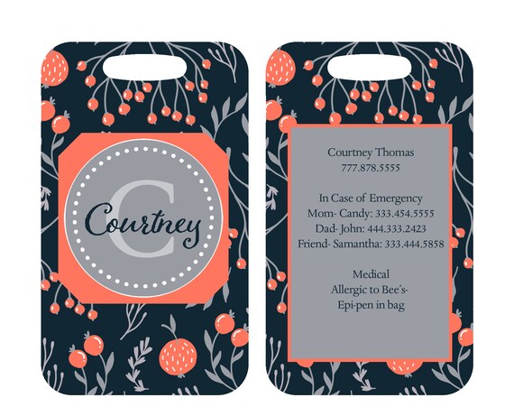 mulberry luggage tag