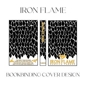 Iron Flame Bookbinding Cover Design PNG File, Vinyl Book Cover Design, Cover Art, Dragons, Xaden, Violet, Basgiath