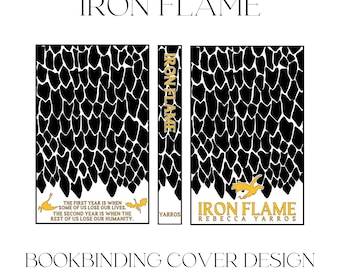 Iron Flame Bookbinding Cover Design PNG File, Vinyl Book Cover Design, Cover Art, Dragons, Xaden, Violet, Basgiath