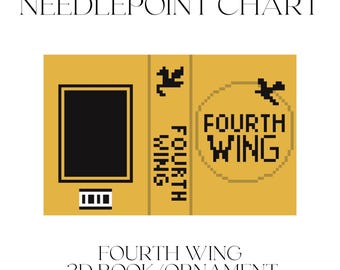 Fourth Wing Needlepoint Cross Stitch Chart PDF File, Xaden, Violet, Basgiath, Rebecca Yarros, Tairn, Sgayl