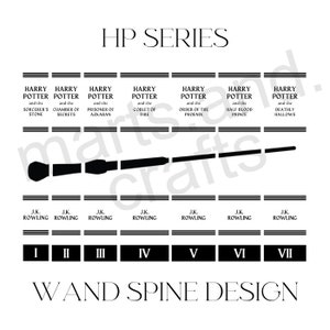 Harry Bookbinding SPINE Design PNG File, Vinyl Book Cover Design, Cover Art, Snakes, Wizard, Wand