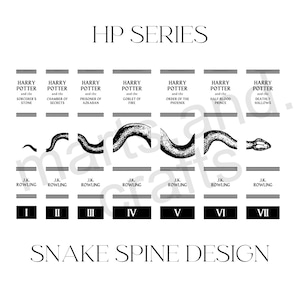 Harry Bookbinding SPINE Design PNG File, Vinyl Book Cover Design, Cover Art, Snakes, Wizard