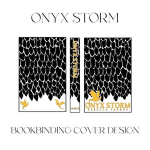 Onyx Storm Bookbinding Cover Design PNG File, Vinyl Book Cover Design, Cover Art, Dragons, Xaden, Violet, Basgiath, Fourth Wing, Iron Flame