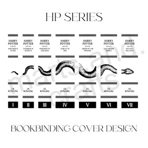 Harry Bookbinding Cover Design PNG File, Vinyl Book Cover Design, Cover Art, Snakes, Wizard