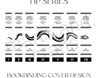 Harry Bookbinding Cover Design PNG File, Vinyl Book Cover Design, Cover Art, Snakes, Wizard