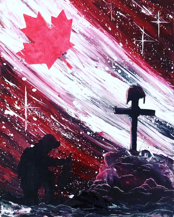 Canadian Solider Remembrance Day - Spray Painr Art and Acrylic on