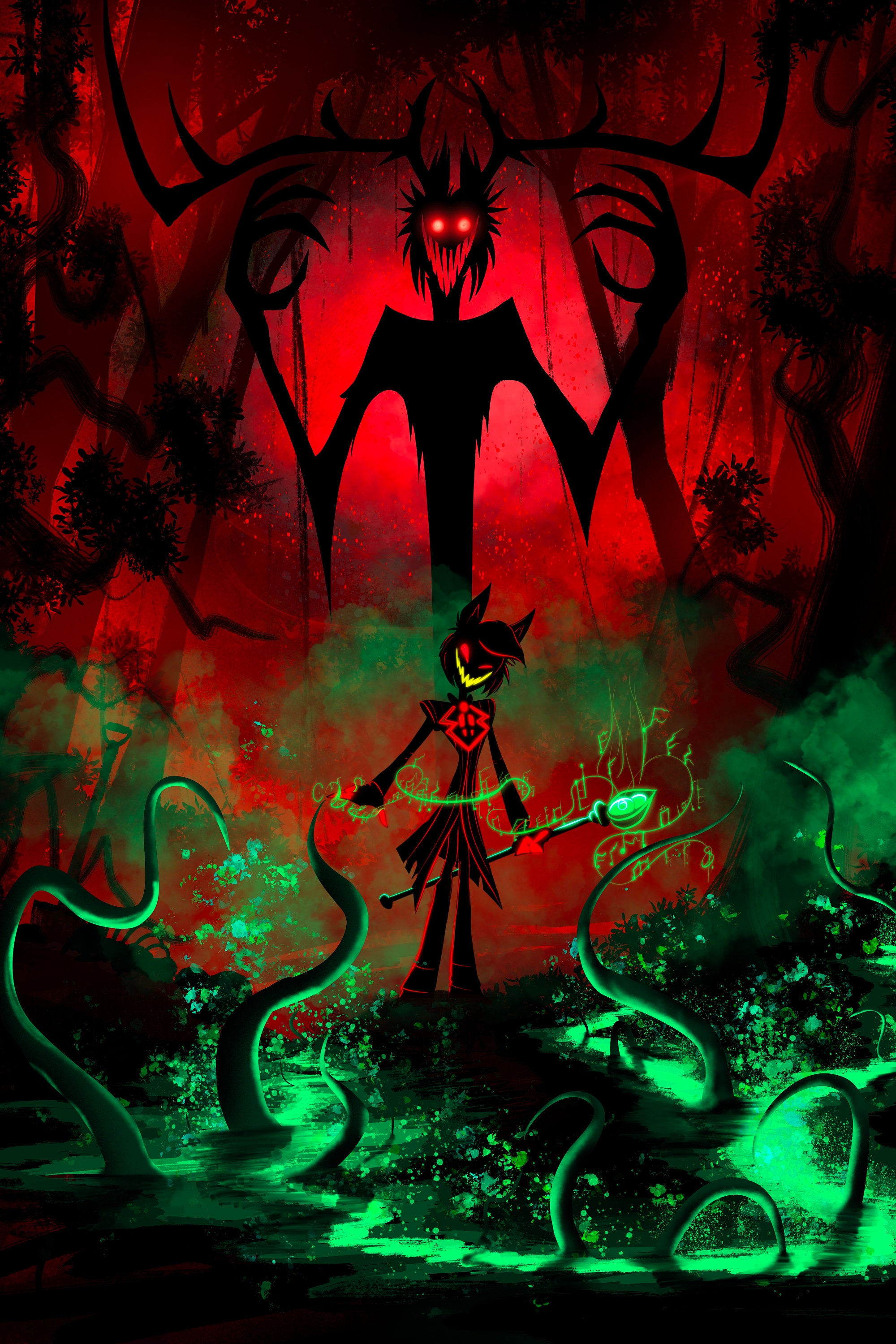 Hazbinhotel Alastor 8×10in サイン入りプリント Alastor, I Don't Know How I Got Here - Hazbin Hotel Art Print and