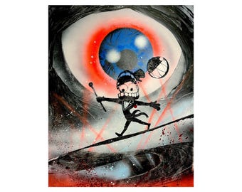 My Divinity Is passed Infinity - Digital Circus Caine inspired Original Artwork on Framed Canvas