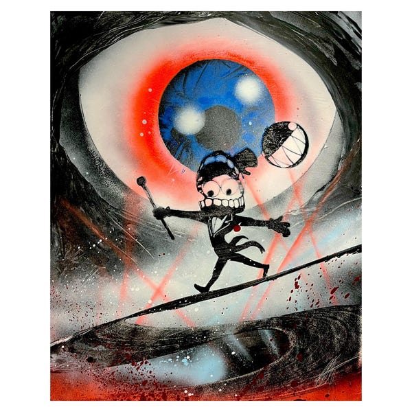 My Divinity Is passed Infinity - Digital Circus Caine inspired Original Artwork on Framed Canvas