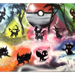 All Types - Spray Paint Art on 24x36 Stretched Canvas image 4