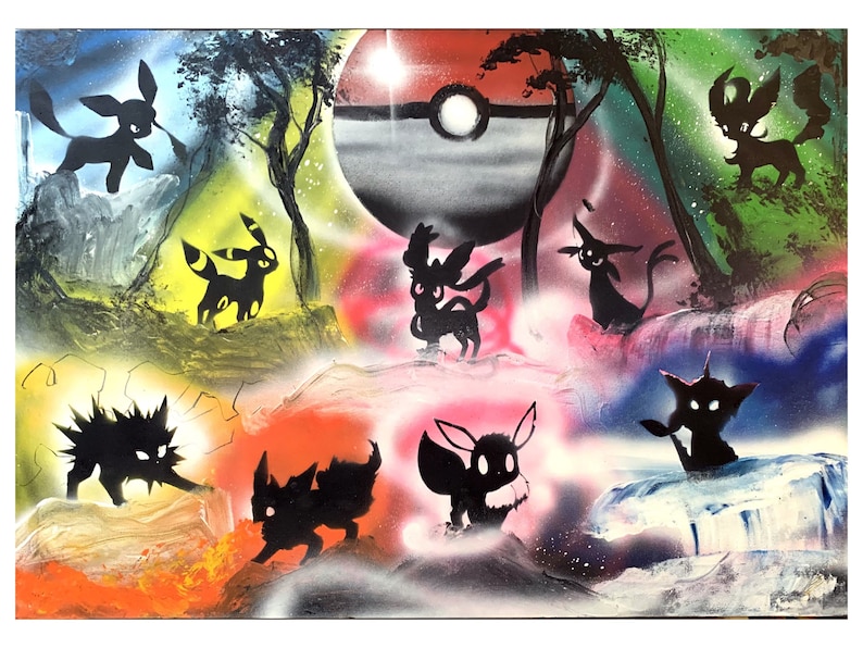 All Types - Spray Paint Art on 24x36 Stretched Canvas image 4