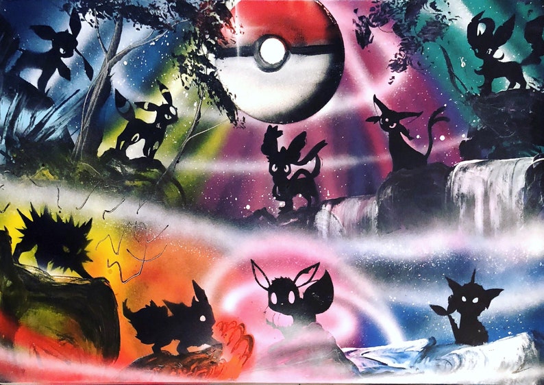 All Types - Spray Paint Art on 24x36 Stretched Canvas image 2