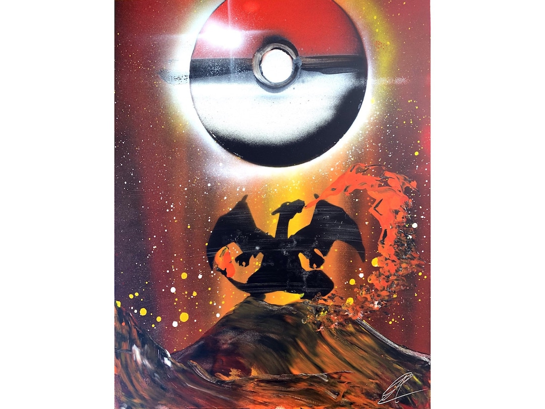 Fire Spray Paint Art on Canvas Etsy