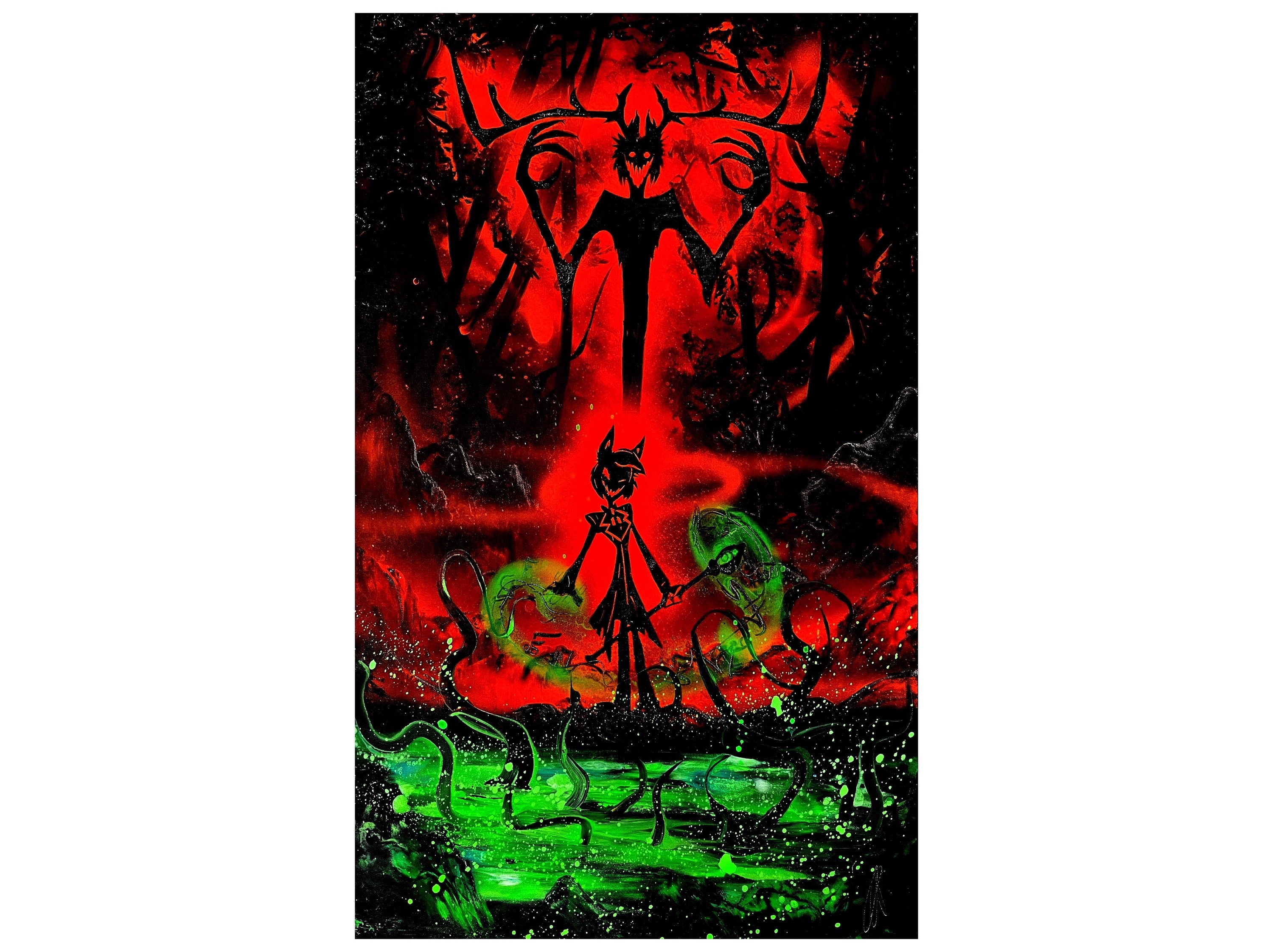 Let's Begin- Alastor - Hazbin Hotel - Spray Paint Art version on Stretched Canvas