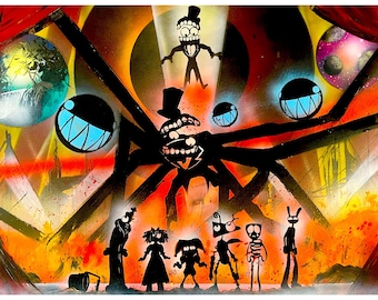 Caine Snaps - The Amazing Digital Circus inspired original Artwork 24x36 inch canvas