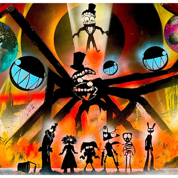 Caine Snaps - The Amazing Digital Circus inspired original Artwork 24x36 inch canvas