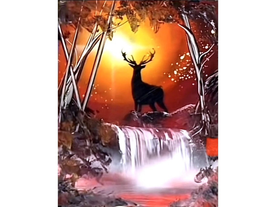 Deer in the Autumn Sun Spray Paint Art by Nathan Salmon Etsy