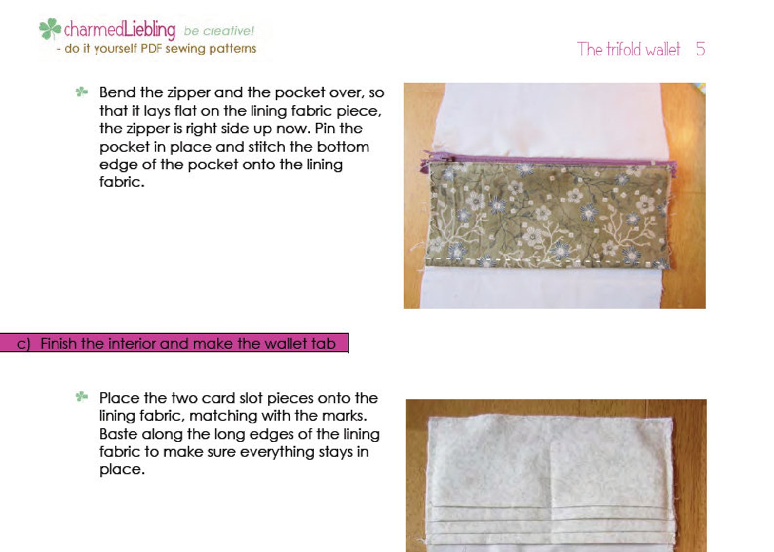 The Trifold Wallet - PDF Sewing Pattern - Etsy