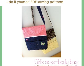 Girl's cross-body bag - PDF sewing pattern