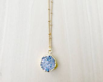 Mini collier Druzy, ronde collier Druzy, Druzy collier, collier Druzy, Drusy collier