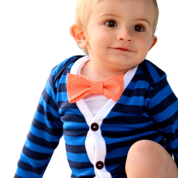SALE :  Baby Cardigan - Blue Preppy Baby Boy Cardi - Perfect for a Fall or Winter Baby Shower Gift