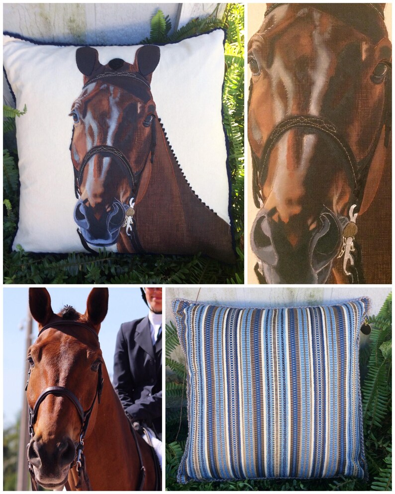 The Equine Portrait Pillow Custom Equestrian Home Decor Etsy