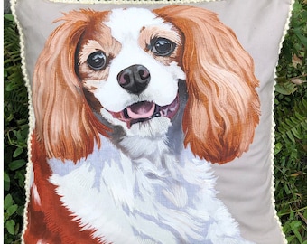 Handmade Bespoke Canine Pet Portrait Pillow: CONTACT ME for Pricing please