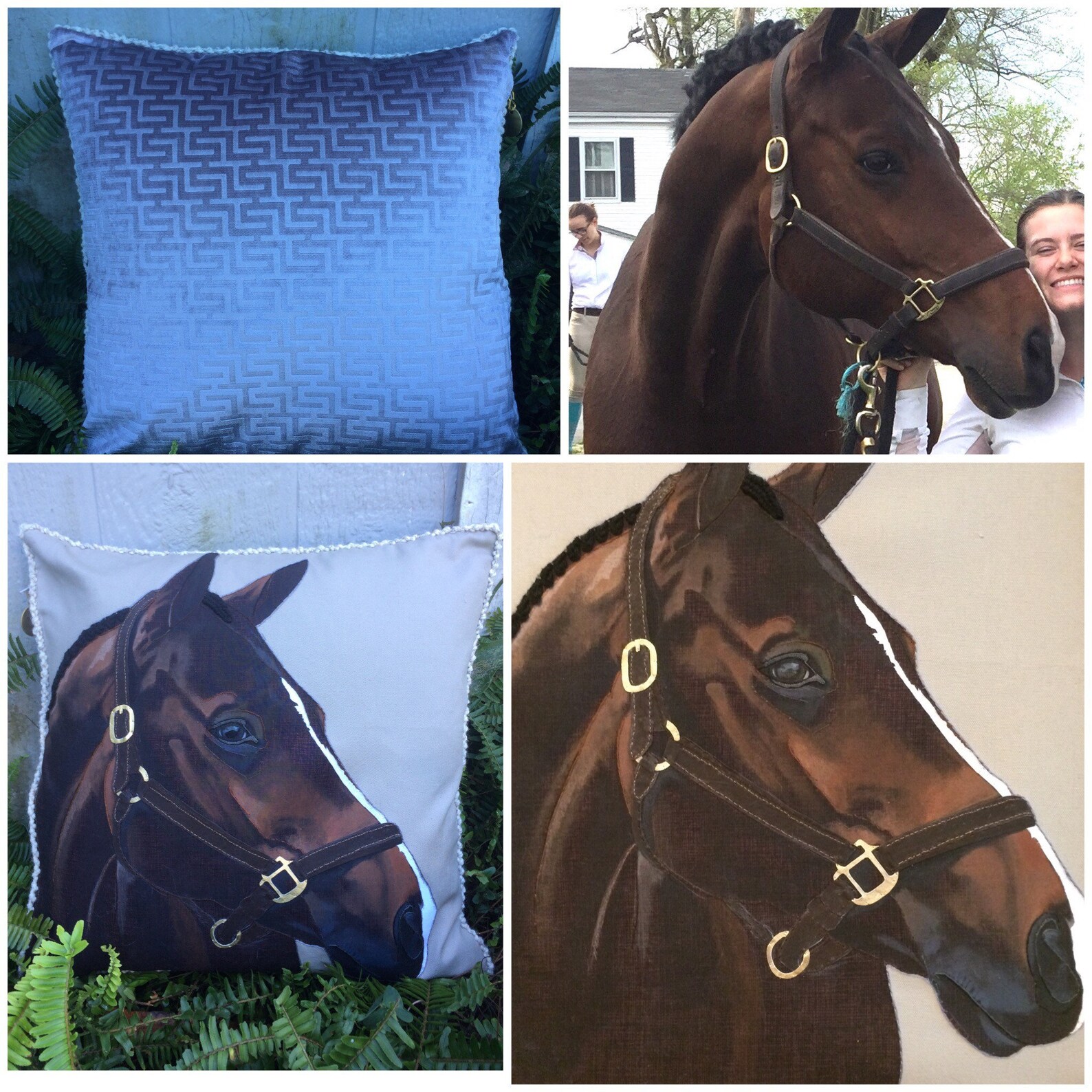 The Equine Portrait Pillow Custom Equestrian Home Decor Etsy