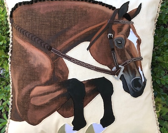 The Hunter Horse Pillow: Bespoke Equestrian Home Decor