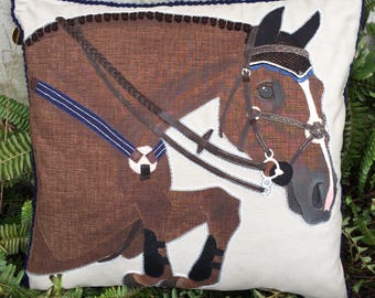 The Jumper Horse Pillow: Bespoke Equestrian Home Decor