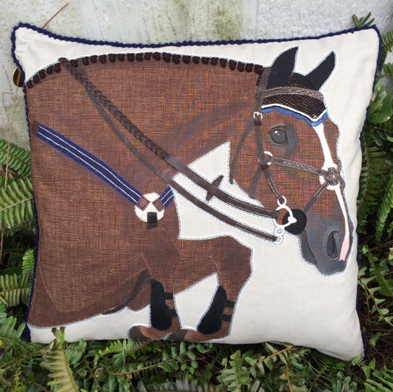 The Jumper Horse Pillow Custom Equestrian Home Decor Etsy