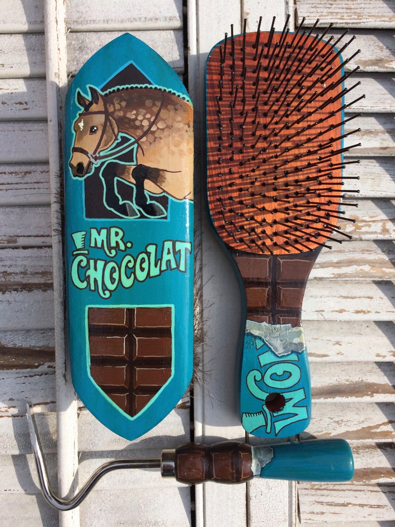 Set of 3 Custom Handpainted Horse Grooming Brushes Etsy