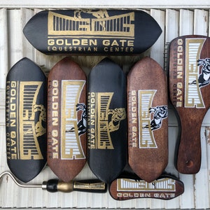 Set of 8: Bespoke Hand-painted Horse Grooming Brushes