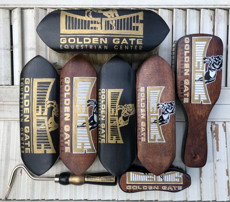 Set of 8 Bespoke Handpainted Horse Grooming Brushes Etsy