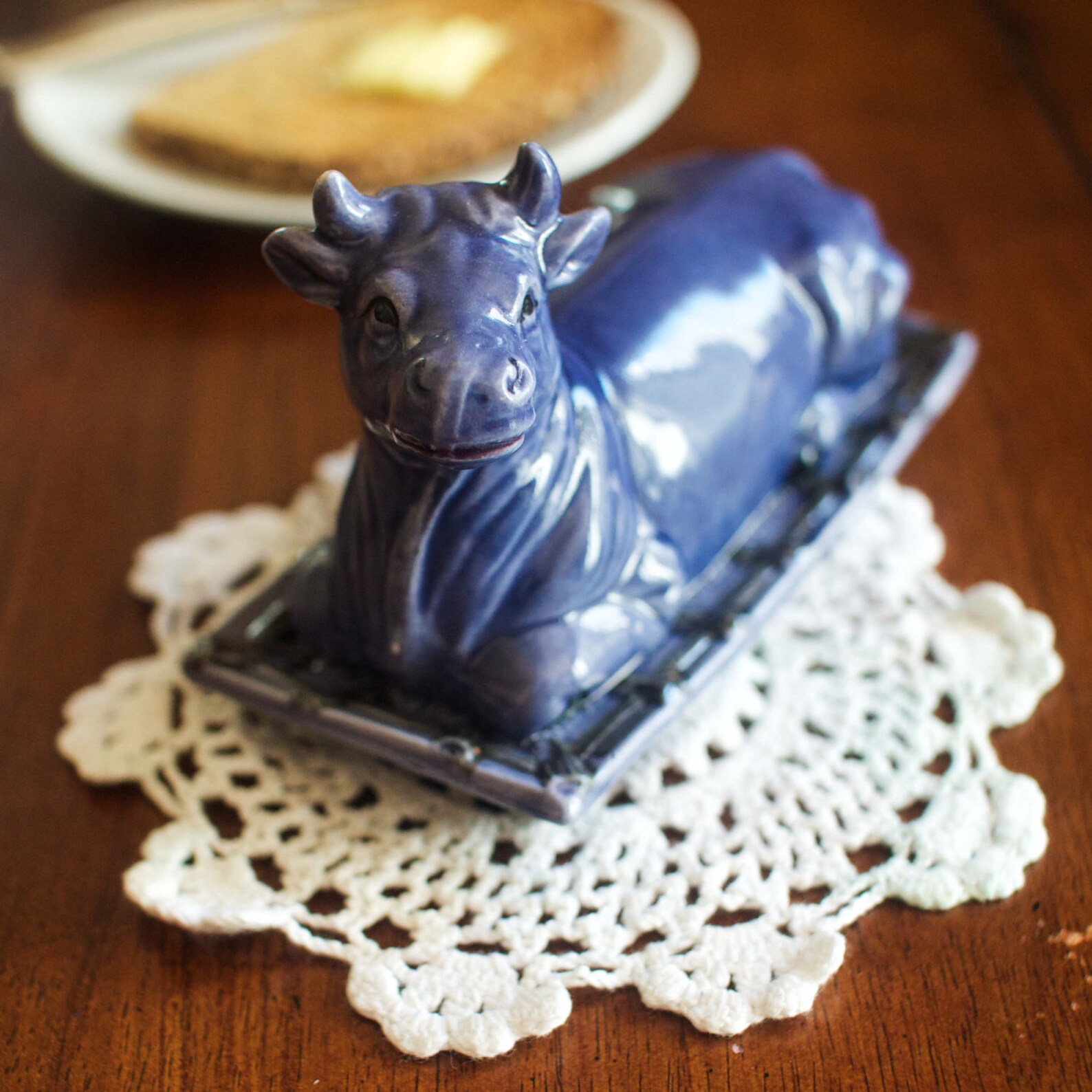Kenmar Purple Cow Vintage Butter Dish Japan Etsy