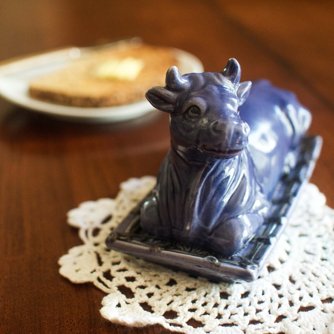 Kenmar Purple Cow Vintage Butter Dish Japan Etsy