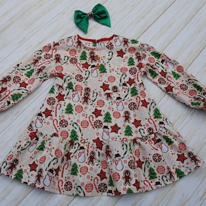 Girls Christmas dress, Toddler Christmas dress, Winter holiday dress, Gingerbread dress, Size 3 Christmas dress, Holiday dress