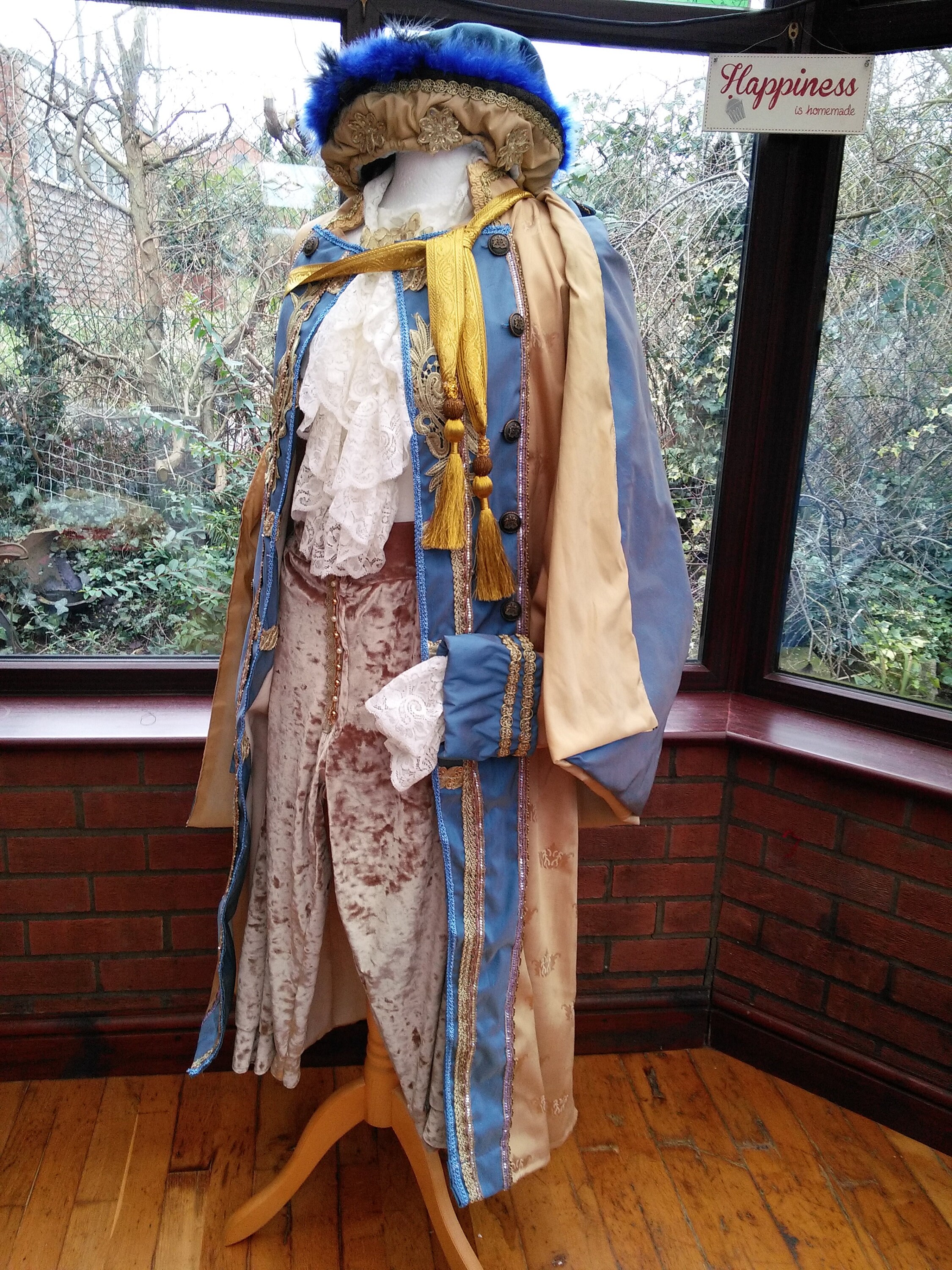 Image of Custom Made Full Costume Regency Versailles Theatre Jacket Waistcoat Frilled Cravat Hat Pants Custom To Your Own Measurements & Color