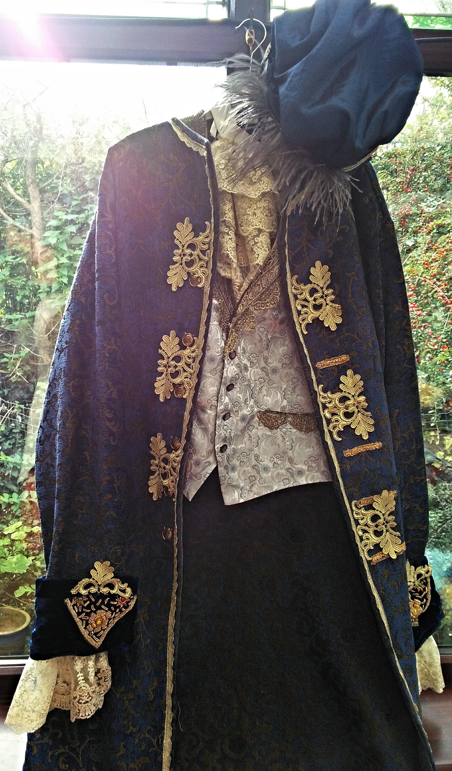 Image of Custom Made Costume 17Th 18Th Century Waistcoat Frilled Cravat Hat Pants Custom To Your Own Measurements & Color
