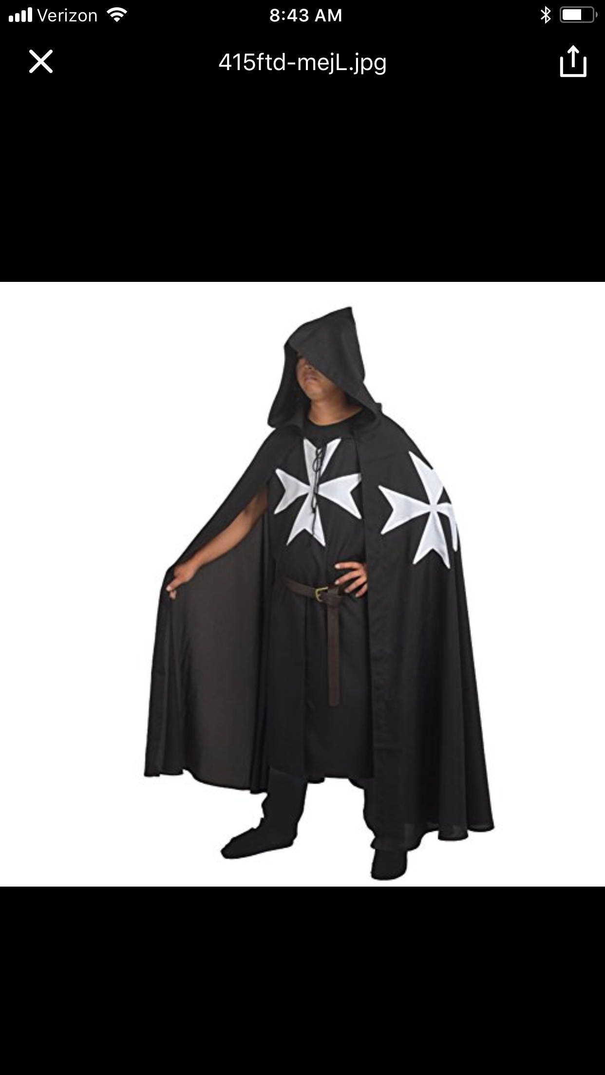 Image of Knight Custom Made To Your Own Measurements & Color Tunic Cloak
