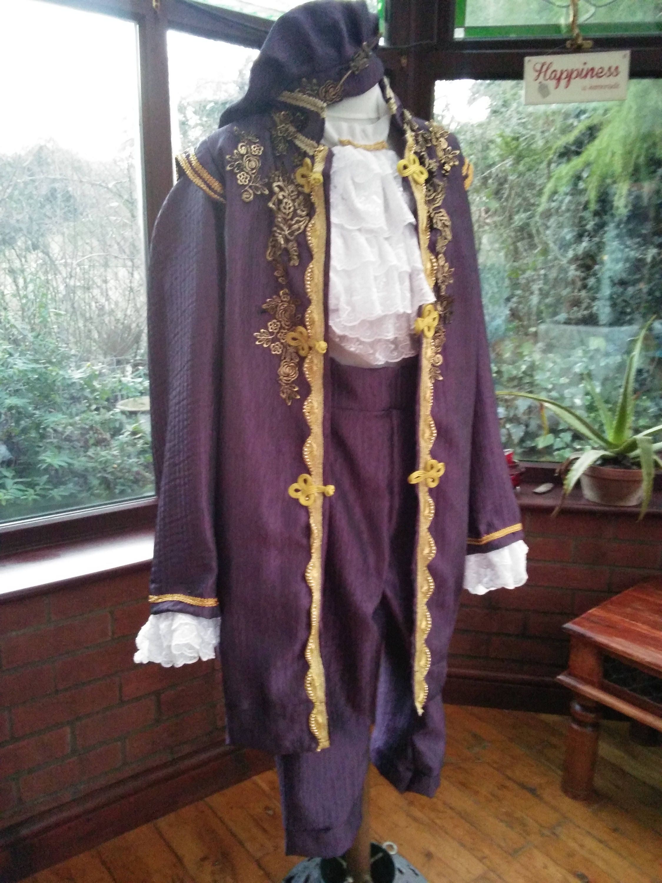 Image of Custom Made Costume Prince Stage Party Theatre Jacket Frilled Cravat Hat Pants Custom To Your Own Measurements & Color