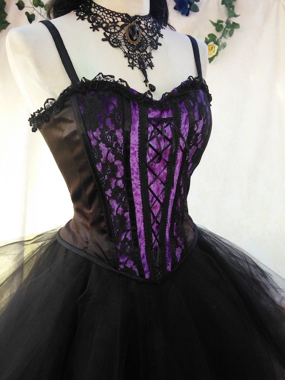 purple corset dress