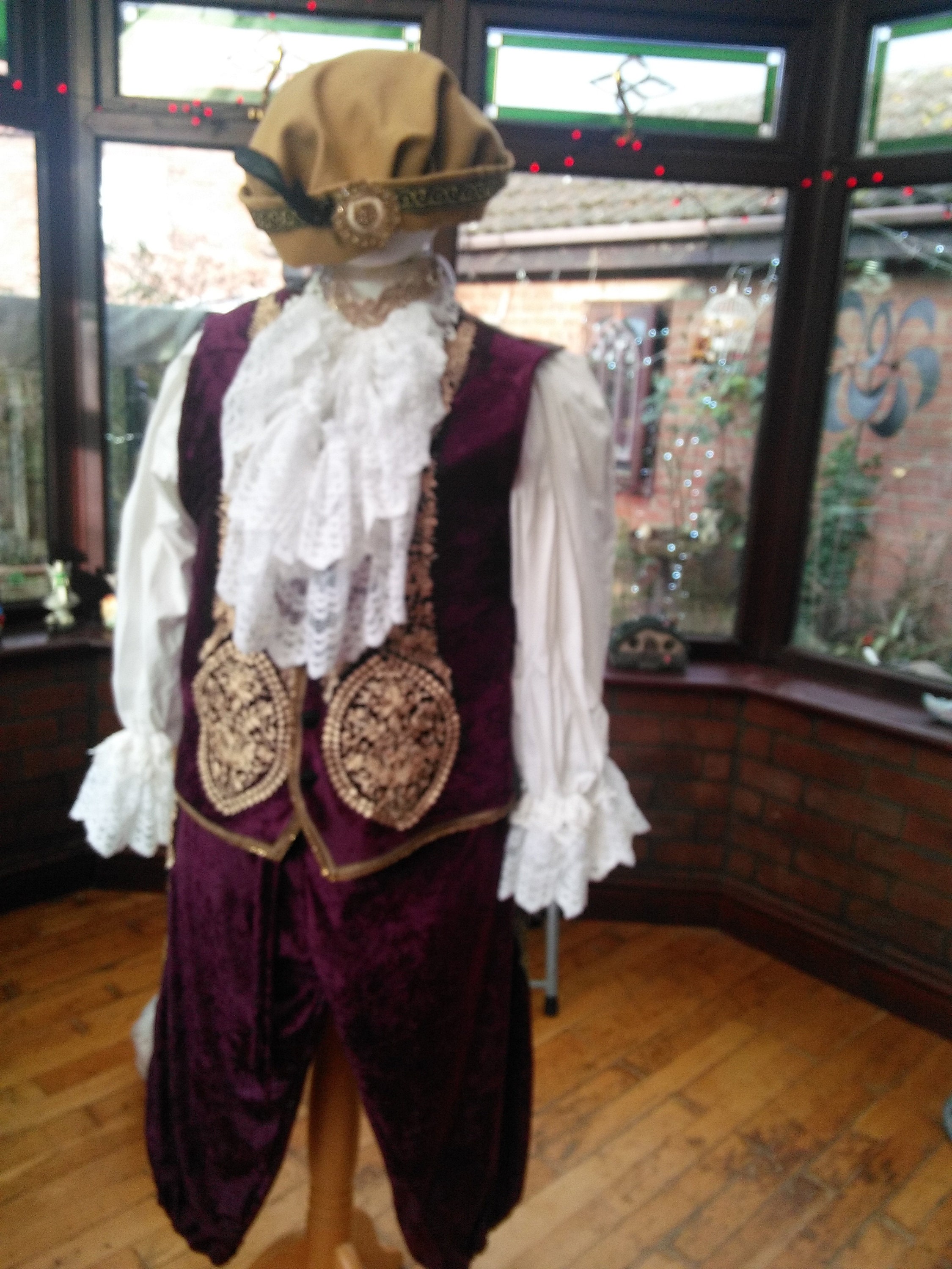 Image of Custom Costume Versaille Prince Stage Party Sleeveless Jacket Frilled Shirt Cravat Hat Pants Custom Made To Your Own Measurements & Color