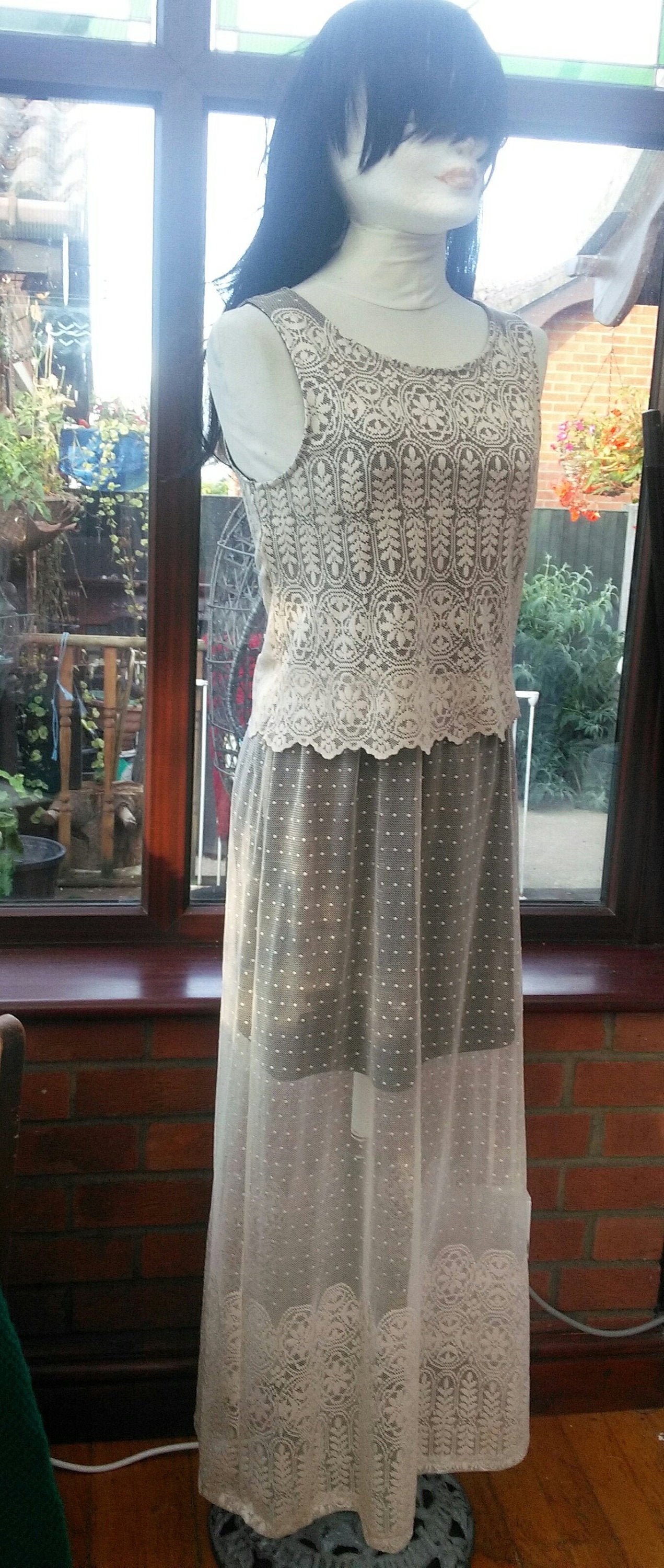 Image of All Lace Dress Lined Vintage Edwardian Style Prom Wedding Bridesmaid Special Occasion Party Cruise Holiday